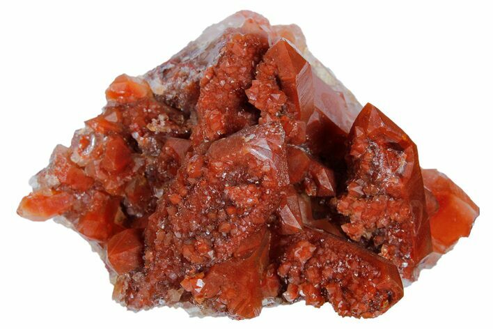 Natural, Red Quartz Crystal Cluster - Morocco #181554